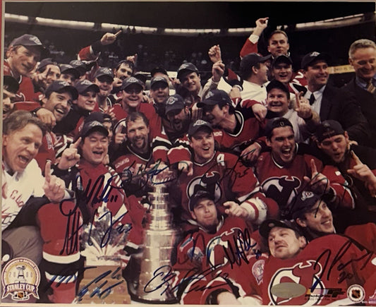 NJ Devils 2000 Team Signed Stanley Cup 8x10 Framed Photo Brodeur 10 Auto Steiner