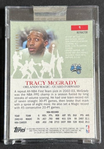 2003-04 Topps Pristine Uncirculated Mint Refractor #1 Tracy McGrady /149 Magic