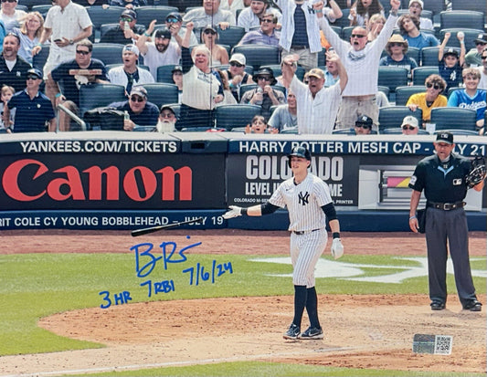 Ben Rice Signed 8x10 Framed Photo Yankees 3 HR 7 RBI Game Mint Auto Steiner COA