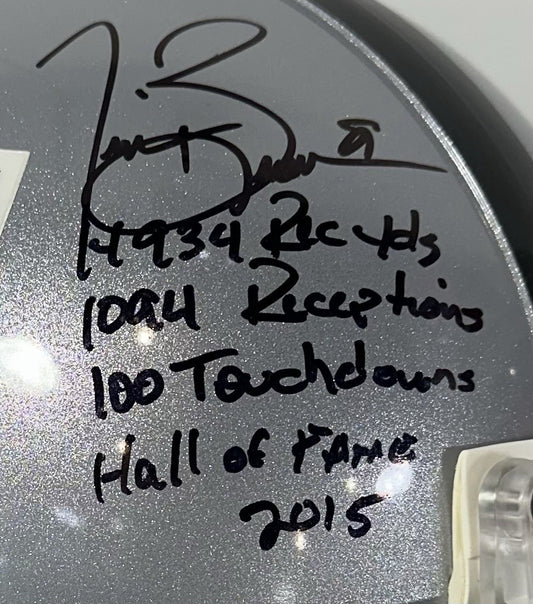 Tim Brown Signed Raiders Pro Line Authentic FS Helmet 4 Stat Auto Radtke COA HOF