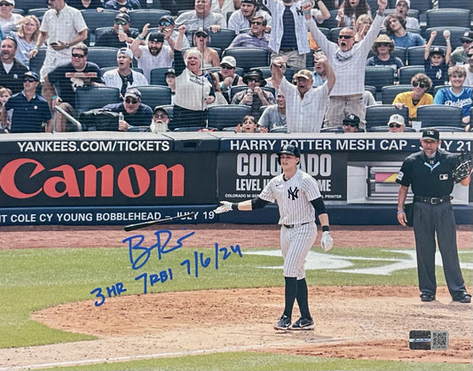 Ben Rice Signed 8x10 Framed Photo Ny Yankees 3 HR 7 RBI Rookie Auto Steiner COA
