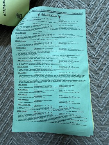 1998 NEW YORK YANKEES POST-SEASON MEDIA GUIDE WORLD SERIES CHAMPS W/ Press Notes