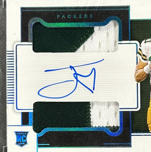 2020 Panini One Jordan Love Auto Blue /75 Dual Patch RPA Rookie Sealed Packers