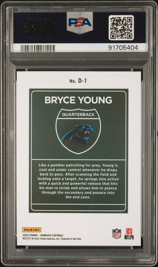 2023 Donruss Bryce Young Downtown RC PSA 10 Gem Mint Panthers Rookie #D1 Rare