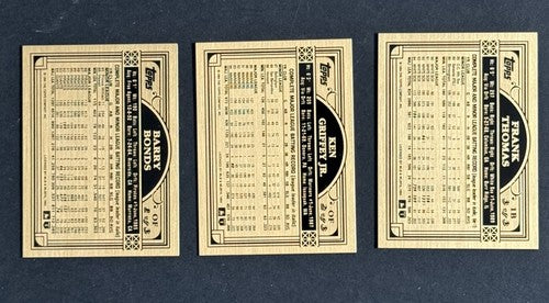 1994 Topps Finest Bronze Members Only 3 Card Set TSC Ken Griffey Jr Barry Bonds