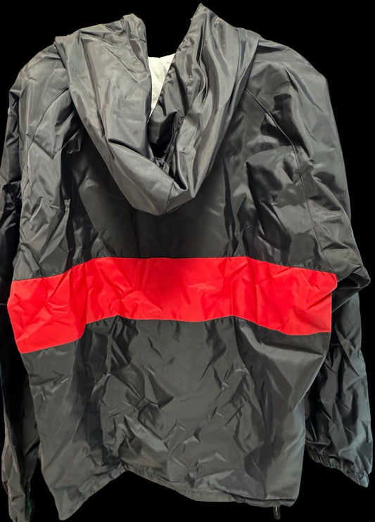 Super Bowl XXXVI 2002 Windbreaker Jacket Black Red Hooded Pullover NFL Sz Small