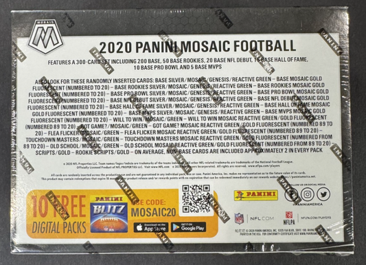2020 Panini Mosaic NFL Football Sealed Mega Box Hurts Herbert Joey Burrow Lamb