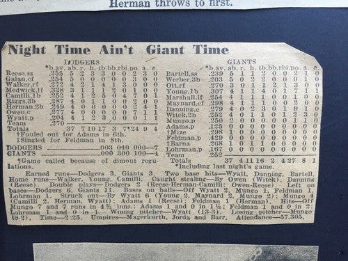 1942 Army WAR Relief Game Program Ticket BROOKLYN Dodgers Giants Polo Grounds