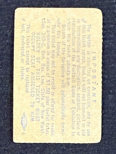 Giants Vs Cleveland Browns Ticket Stub Yankee Stadium 12/12 1964 Jim Brown Td