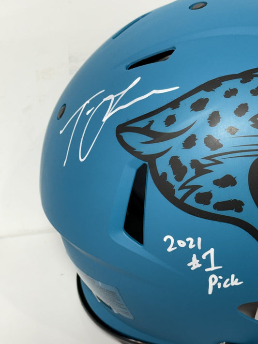 Trevor Lawrence Signed Rave Speed Authentic Jaguars Helmet #1 Pick Auto Fanatics
