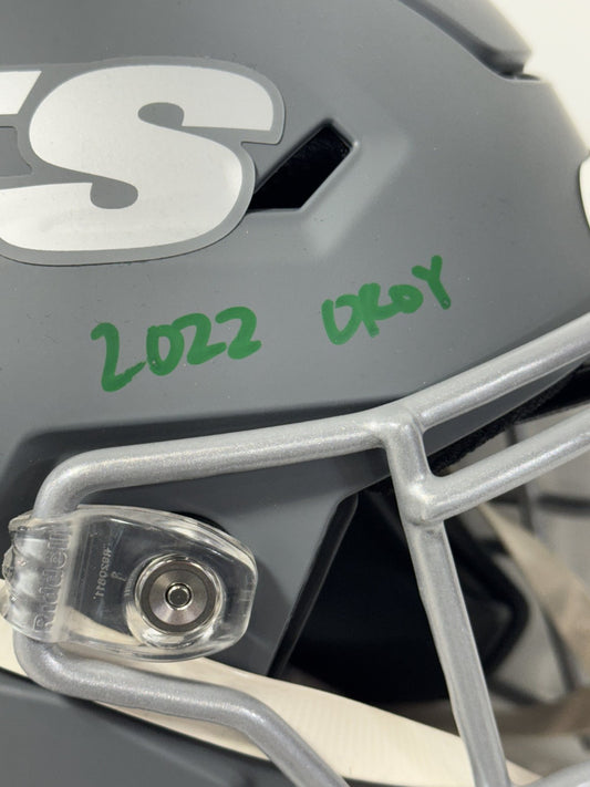 Garrett Wilson Signed Slate Speed Flex Helmet Jets Jets Roy Auto Fanatics /50