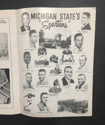 1954 Indiana vs Michigan State Ncaa Football Official Program Memorial Stadium