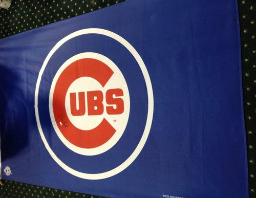 Ron Santo Signed Chicago Cubs Blue Flag Banner Mlb Holo Coa Hof Autograph 58X35