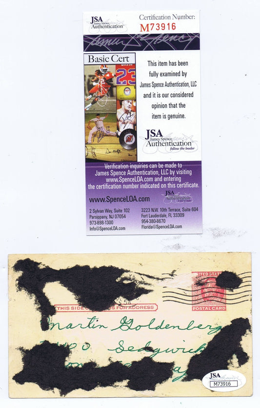 Preacher Roe GPC Signed Government Postcard Vintage Auto brooklyn Dodgers jsa