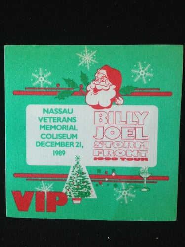 Billy Joel Storm Front Vip Ticket Back Stage Pass Nassau Coliseum 1990 Tour Xmas