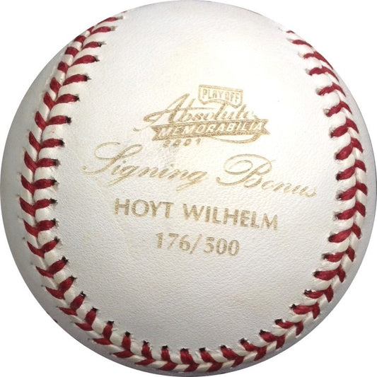 Hoyt Wilhelm Signed 2001 Absolute Memorabilia OML Baseball LE /500 autograph