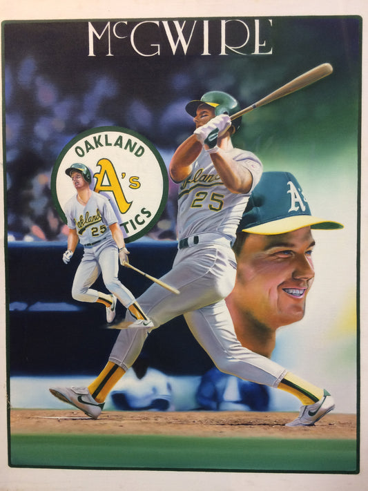 Terrence Fogarty Signed Mark McGwire Canvas Original painting framed COA 1/1