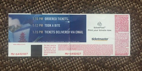 YES CONCERT TICKET Stub 2004 Borgata Hotel Outdoor 8/20/2004