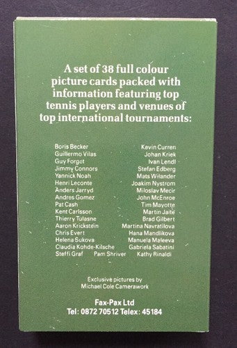 1986 FAX PAX Factory TENNIS SET Chris Evert John McEnroe Steffi Graf Rookie New