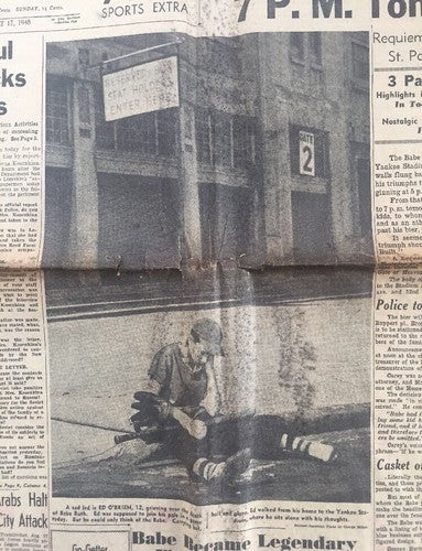Babe Ruth Dies New York Journal American newspaper August 17 1948 Rare ORIGINAL