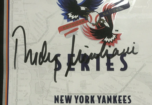 Rudy Giuliani signed 1998 Subway Series Yankees Vs Mets Program Auto CBM COA