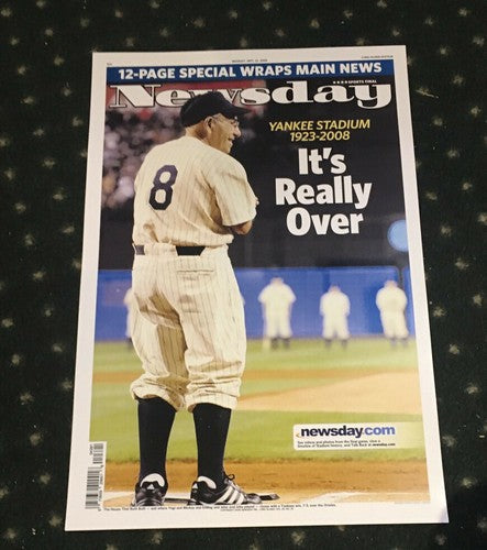 YOGI BERRA 12x18 Newsday PHOTO Poster FINAL GAME YANKEE STADIUM It’s Over 2008