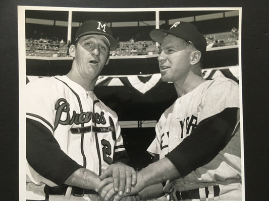 Whitey Ford Warren Spahn signed 8x10 photo mint 2 auto HOF PSA COA