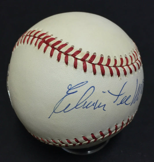 Edwin Lee Eddie Mathews signed Full Name Official NL Baseball Autograph PSA COA