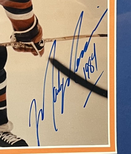 Mark Messier Oilers Signed 1984 8x10 Photo Framed Stanley Cup HOF Early Auto Psa