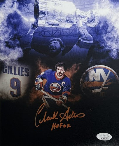 Clark Gillies New York Islanders Signed 8x10 Framed HOF Autograph Mint JSA COA