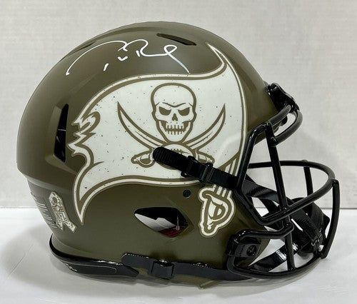 Tom Brady Buccaneers Signed Salute To Service Speed Authentic FS Helmet Auto COA