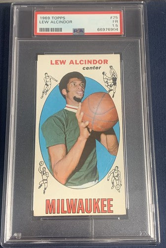 1969 - 70 Topps #25 Lew Alcindor Rookie Card PSA 1.5 Nicer Kareem Abdul-Jabbar
