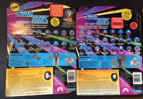 Star Trek The Next Generation Q & Lore Action Figure Playmates 2 Lot New Sealed