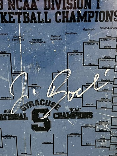 Jim Boeheim Signed 2003 Syracuse Ncaa Champs Basketball Game Used Floor Steiner