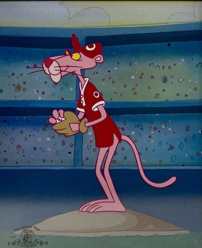 The Pink Panther Baseball 12x15 Framed Sericel Animation Art MGM 1999