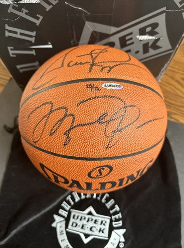 Michael Jordan Scottie Pippen Signed Spalding Pro Basketball Uda /72 Bas 10 Auto