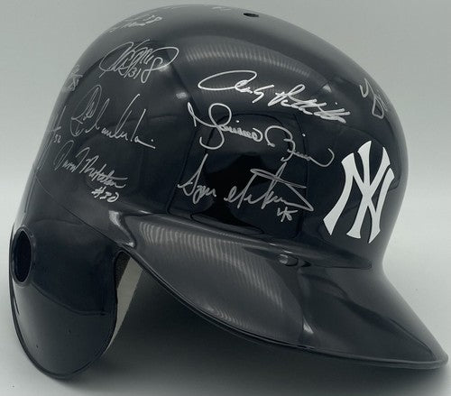 NY Yankees 2010 Team Signed Batting Helmet 26 Auto Berra Jeter Rivera MLB COA