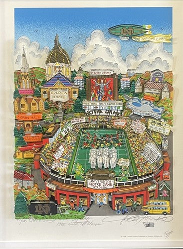 Lou Holtz Signed 1988 Champs Notre Dame Stadium 3D Fazzino Framed /100 Fanatics