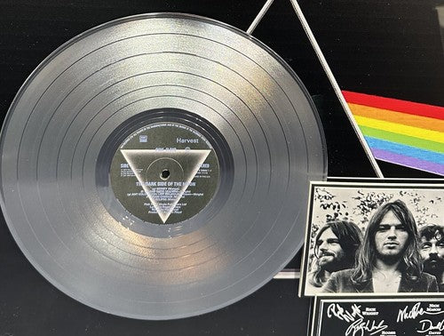 Pink Floyd Framed 3d The Dark Side of the Moon Platinum Album Facsimile Auto