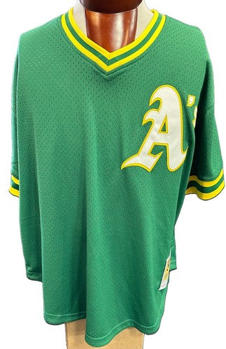Ricky Henderson Oakland Athletics Green Mitchell & Ness Authentic Jersey SZ 2XL