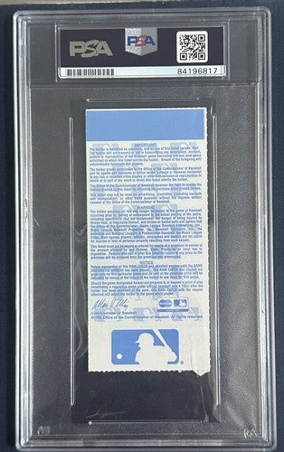 1998 ALDS Ticket Stub Game 1 Yankees Joe Torre Mint Auto Mariano Rivera Save PSA