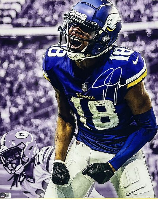 Justin Jefferson Signed 16x20 Framed Photo Scream Vikings Autograph BAS COA
