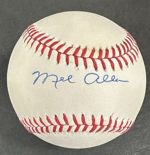 Mel Allen Signed Official AL Bobby Baseball Yankees Hof Announcer Mint Auto Jsa
