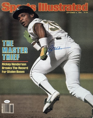 Rickey Henderson Signed 16x20 Framed 1982 SI Cover Photo A’s Autograph JSA COA