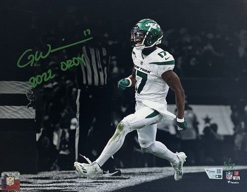 Garrett Wilson Signed 11x14 Framed Photo Jets 2022 OROY Rookie Auto /17 Fanatics