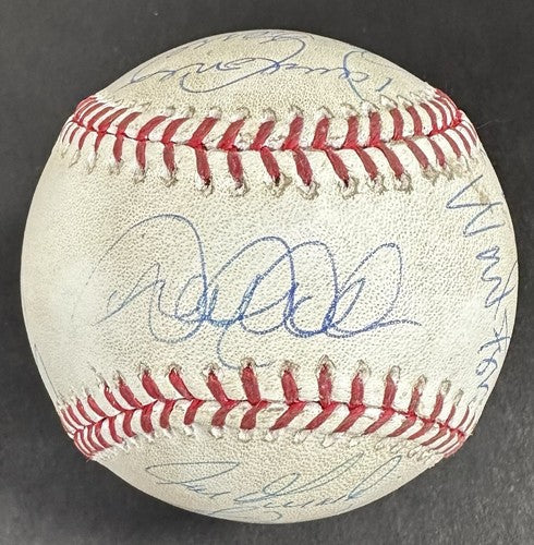 Yankees Team Signed 10 K Win Game Used Baseball Derek Jeter Rivera Steiner Auto