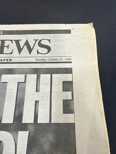 Oct 27 1996 Daily News Newspaper Top of the World NY Yankees Champs Strawberry