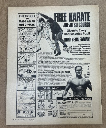 Vintage Official Wrestling Magazine May 1975 The Bruiser Nm Nice Shape Newsstand