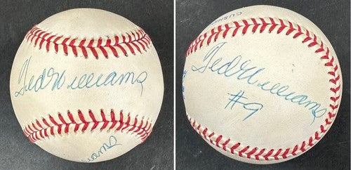 Ted Williams Signed 2x Official AL Baseball Boston Red Sox #9 Auto PSA LOA HOF