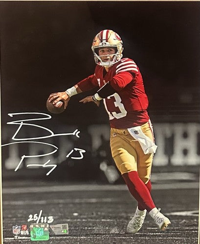 Brock Purdy Signed 11x14 Framed Coin Spotlight Photo LE /113 Auto 49ers Fanatics
